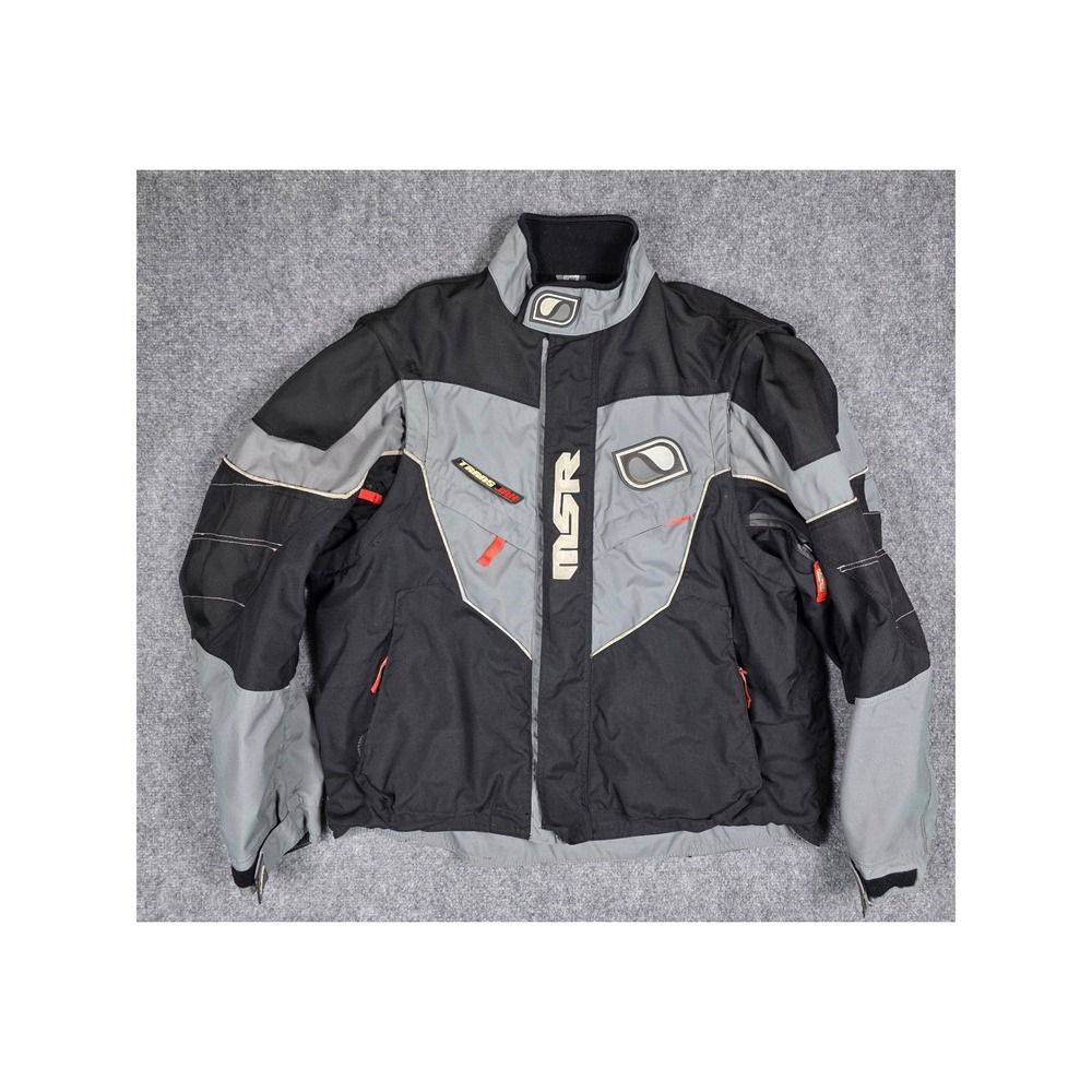 MSR Trans Jacket Mens XL Black Grey Motocross Motorcycle Riding Coat